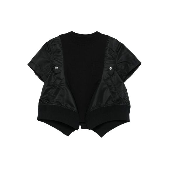 Sacai Women Cotton And Nylon T-Shirt - Picture 1 of 5